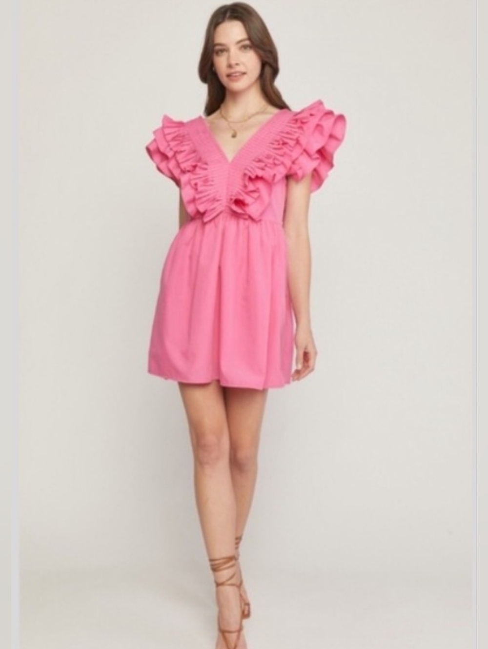 Entro Hot Pink Ruffle Dress